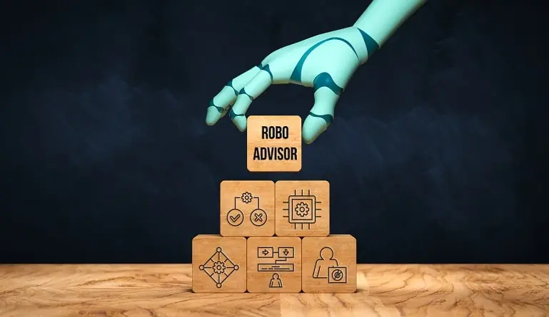 Robo-advisors use AI & ML to analyze data, assess risk, and recommend personalized investment strategies, revolutionizing digital financial advice.